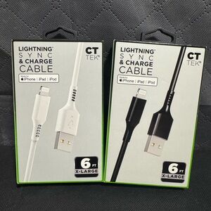 CT TEK Lightning sync and charge cable XL 6Ft